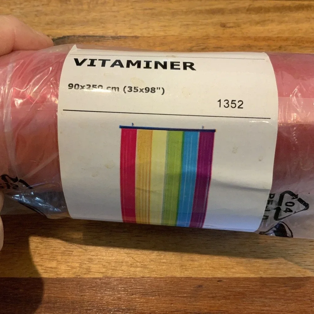 Ikea VITAMINER Rainbow Stripes Door Curtain Plastic Divider Rare New NOS